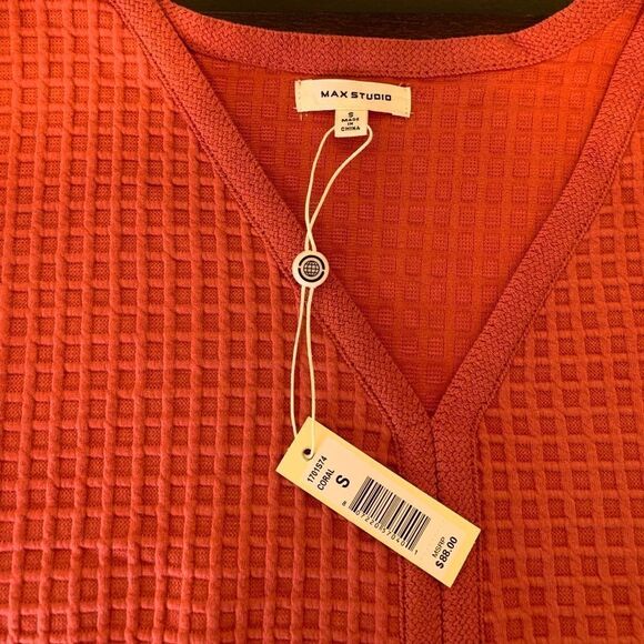 Max studio v neck drawstring hem sweater size S - Picture 5 of 5